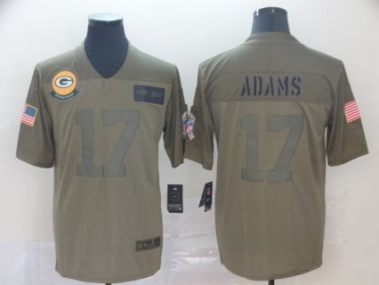 Nike Packers 17 Davante Adams 2019 Olive Salute To Service Limited Men Jersey