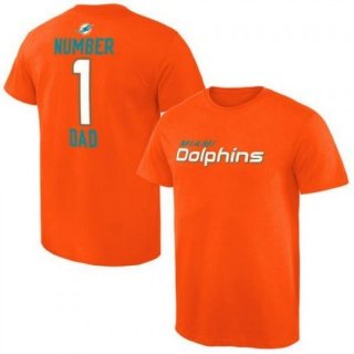 NFL Miami Dolphins Pro Line Number 1 Dad T-Shirt Orange