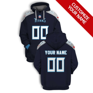 NFL Titans Customized Navy 2021 Stitched New Hoodie