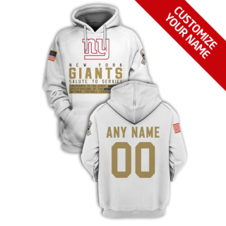NFL Giants Customized White Gold 2021 Stitched New Hoodie
