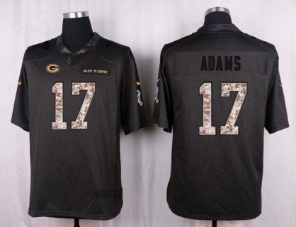 Nike NFL Packers 17 Davante Adams Anthracite 2016 Salute to Service Limited Jersey