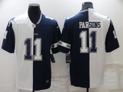 Nike Cowboys 11 Micah Parsons White And Blue Split Limited Men Jersey