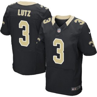 Nike NFL New Orleans Saints 3 Will Lutz Black Elite Jersey