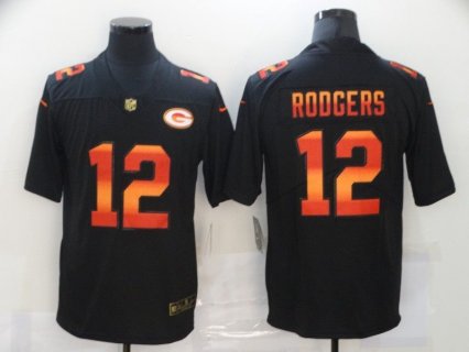 Nike Packers 12 Aaron Rodgers 2020 Black Fashion Limited Men Jersey