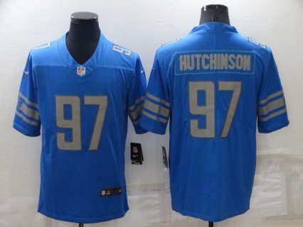 Nike Lions 97 Aidan Hutchinson Blue 2022 NFL Draft Vapor Untouchable Limited Men Jersey