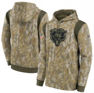 Nike Chicago Bears Camo 2021 Salute To Service Therma Performance Pullover Hoodie