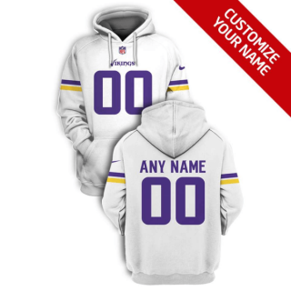 NFL Vikings Customized White 2021 Stitched New Hoodie
