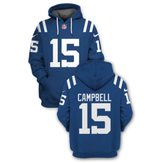 NFL Colts 15 Parris Campbell Blue 2021 Stitched New Hoodie