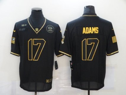 Nike Packers 17 Davante Adams 2020 Black Gold Salute to Service Limited Men Jersey