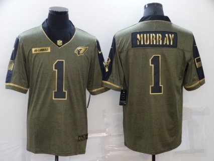 Nike Cardinals 1 Kyler Murray 2021 Olive Gold Salute To Service Limited Men Jersey