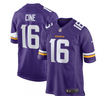 Nike Vikings 16 Lewis Cine Purple 2022 NFL Draft Vapor Untouchable Limited Men Jersey