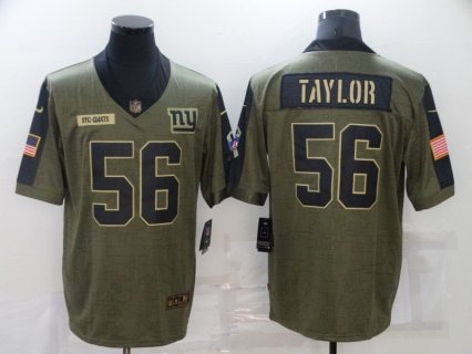 Nike New York Giants 56 Lawrence Taylor 2021 Olive Salute To Service Limited Men Jersey