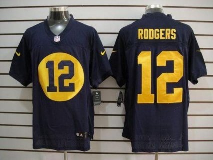 Nike Green Bay Packers No.12 Aaron Rodgers Navy Blue Elite Stitched Football Jersey