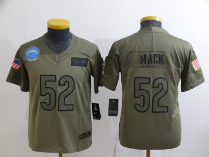 Nike Chargers 52 Khalil Mack Olive Salute To Service Limited Youth jersey