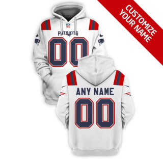 NFL Patriots Customized White 2021 Stitched New Hoodie