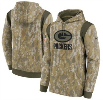 Nike Green Bay Packers Camo 2021 Salute To Service Therma Performance Pullover Hoodie