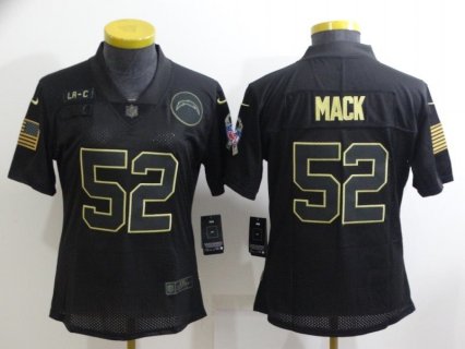 Nike Chargers 52 Khalil Mack Black Salute To Service Limited Women Jersey