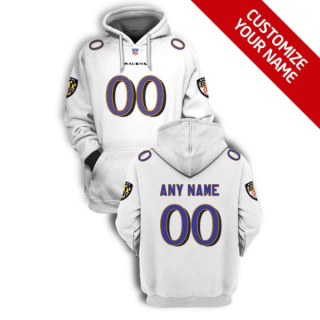 NFL Ravens Customized White 2021 Stitched New Hoodie