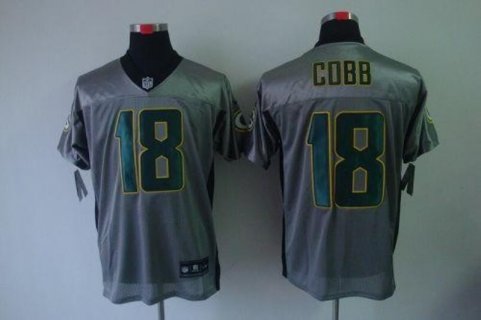 Nike Green Bay Packers No.18 RAndall Cobb Grey Shadow Elite Stitched Football Jersey