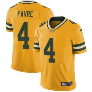 Nike Packers 4 Brett Favre Yellow Vapor Untouchable Limited Men Jersey