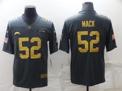 Nike Chargers 52 Khalil Mack Gray Gold Salute To Service Limited Men Jersey