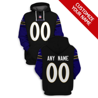NFL Ravens Customized Purple Black 2021 Stitched New Hoodie