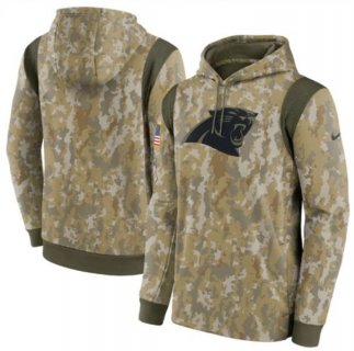 Nike Carolina Panthers Camo 2021 Salute To Service Therma Performance Pullover Hoodie