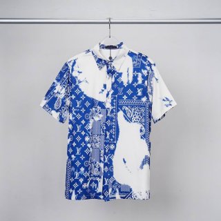 Men's Louis Vuitton Monogram Bandana Shirt Bleached Blue