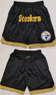 NFL Pittsburgh Steelers Black Shorts (Run Small)