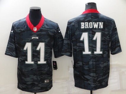 Nike Eagles 11 A. J. Brown 2020 Black Camo Vapor Limited Men Jersey