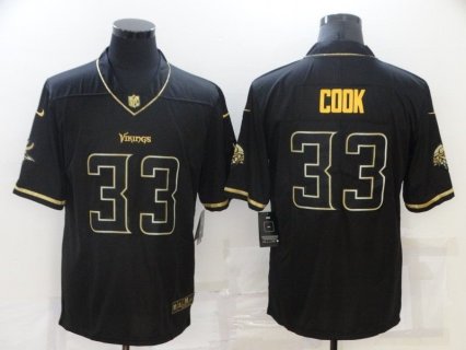 Nike Vikings 33 Dalvin Cook Black Gold Vapor Limited Men Jersey
