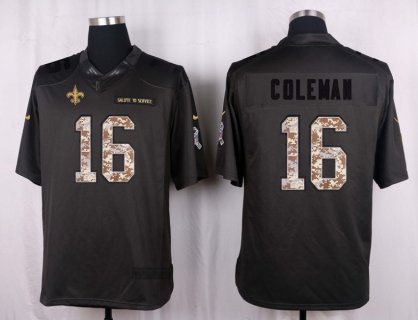 Nike NFL Saints 16 Brandon Coleman Anthracite 2016 Salute to Service Limited Jersey