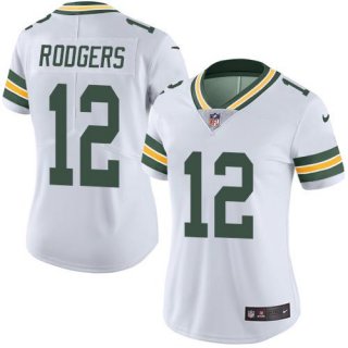 Women's Nike Green Bay Packers #12 Rodgers White Limited Stitched NFL Jersey