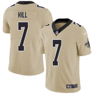 Men's New Orleans Saints #7 Taysom Hill Gold NFL Inverted Legend Stitched Jersey