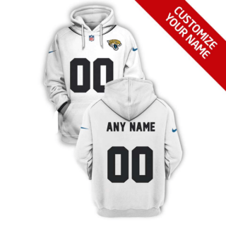 NFL Jaguars Customized All White 2021 Stitched New Hoodie