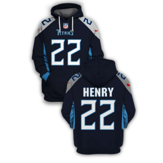 NFL Titans 22 Derrick Henry Navy 2021 Stitched New Hoodie