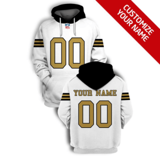 NFL Saints Customized White Color Rush 2021 Stitched New Hoodie