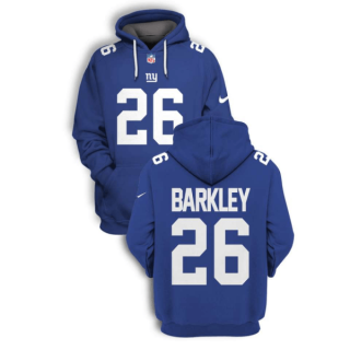 NFL Giants 26 Saquon Barkley Blue 2021 Stitched New Hoodie