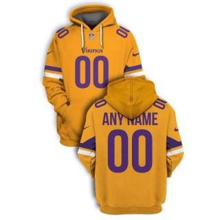 NFL Vikings Customized Yellow Color Rush 2021 Stitched New Hoodie