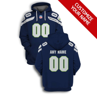 NFL Seahawks Customized Navy 2021 Stitched New Hoodie