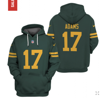 NFL Packers 17 Davante Adams Green 2021 Stitched New Hoodie