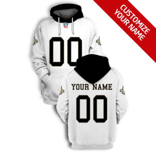 NFL Saints Customized White 2021 Stitched New Hoodie
