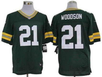 Nike Packers 21 Charles Woodson Green Elite Men Jersey