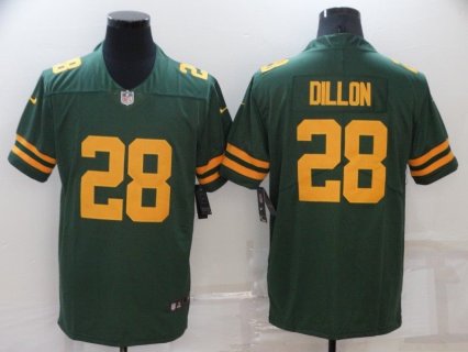 Nike Packers 28 AJ Dillon Green Throwback Vapor Untouchable Limited Men Jersey