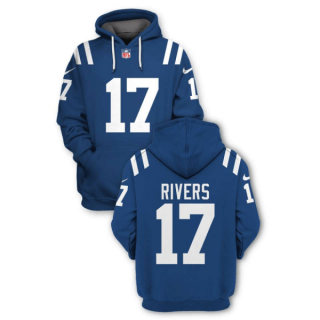 NFL Colts 17 Philip Rivers Blue 2021 Stitched New Hoodie