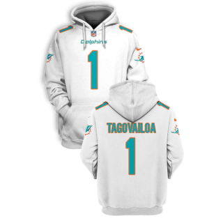 NFL Dolphins 1 Tua Tagovailoa White 2021 Stitched New Hoodie