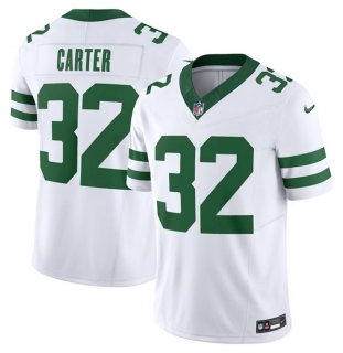 Men's New York Jets #32 Michael Carter White 2023 F.U.S.E. Vapor Limited Throwback Stitched Football Jersey