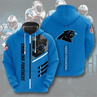 NFL Carolina Panthers 3D Blue Hoodie Sweatshirt
