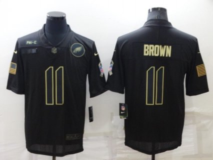 Nike Eagles 11 A. J. Brown Black Salute to Service Limited Men Jersey