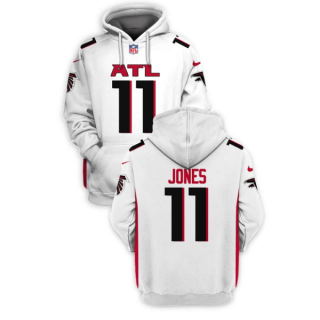 NFL Falcons 11 Julio Jones White 2021 Stitched New Hoodie